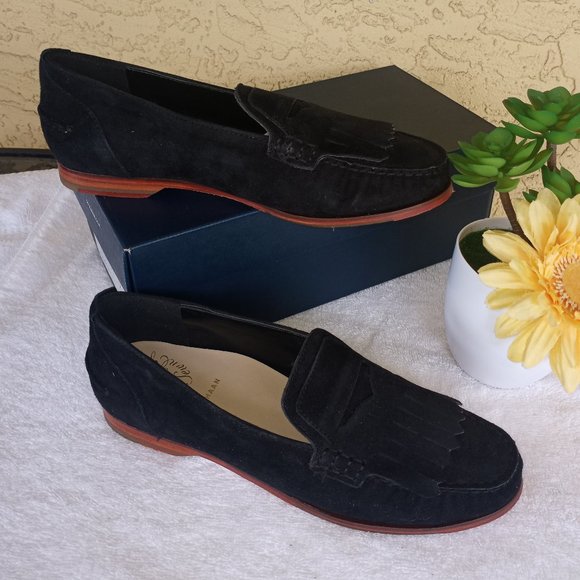 Cole Haan black suede Pinch Grand Penny Kiltie loafer ** - Picture 3 of 11